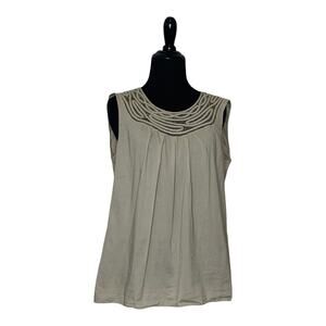 Jones New York tan sleeveless blouse size 8